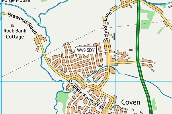 WV9 5DY map - OS VectorMap District (Ordnance Survey)