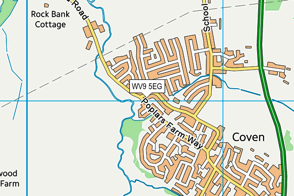 WV9 5EG map - OS VectorMap District (Ordnance Survey)
