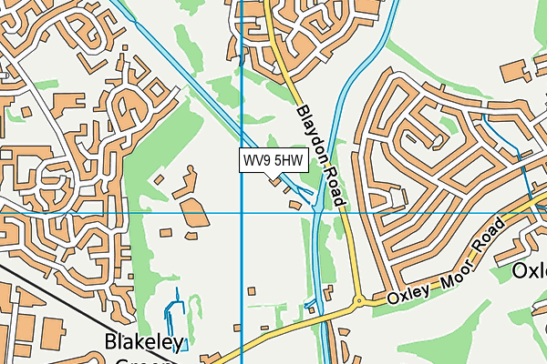 WV9 5HW map - OS VectorMap District (Ordnance Survey)