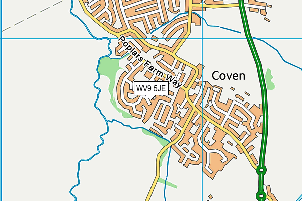 WV9 5JE map - OS VectorMap District (Ordnance Survey)