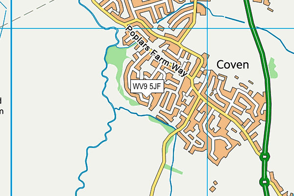 WV9 5JF map - OS VectorMap District (Ordnance Survey)