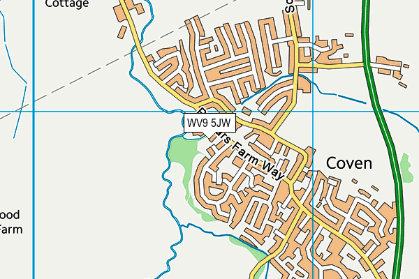 WV9 5JW map - OS VectorMap District (Ordnance Survey)