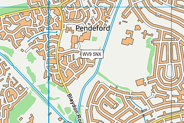 WV9 5NX map - OS VectorMap District (Ordnance Survey)