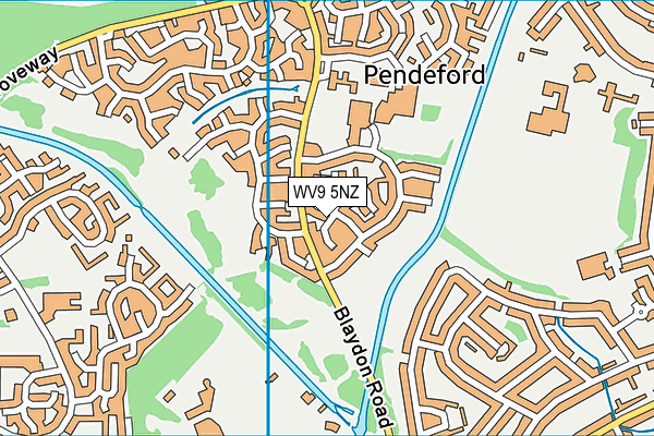 WV9 5NZ map - OS VectorMap District (Ordnance Survey)