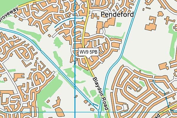 WV9 5PB map - OS VectorMap District (Ordnance Survey)