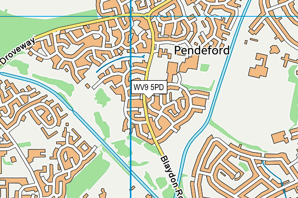 WV9 5PD map - OS VectorMap District (Ordnance Survey)