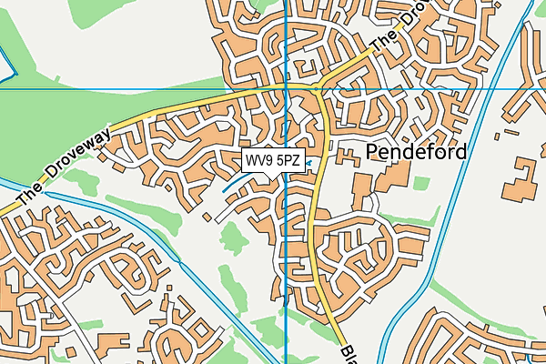 WV9 5PZ map - OS VectorMap District (Ordnance Survey)