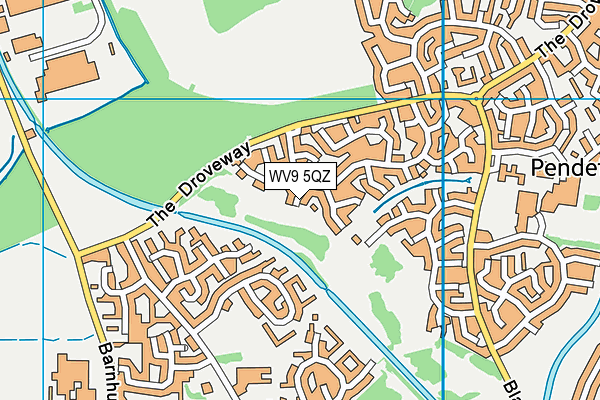 WV9 5QZ map - OS VectorMap District (Ordnance Survey)