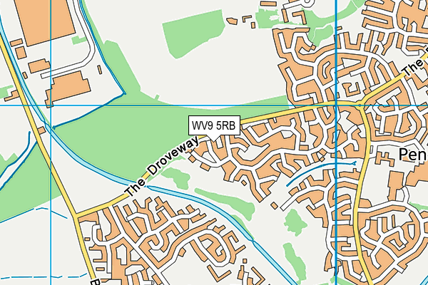 WV9 5RB map - OS VectorMap District (Ordnance Survey)