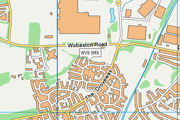 WV9 5RX map - OS VectorMap District (Ordnance Survey)