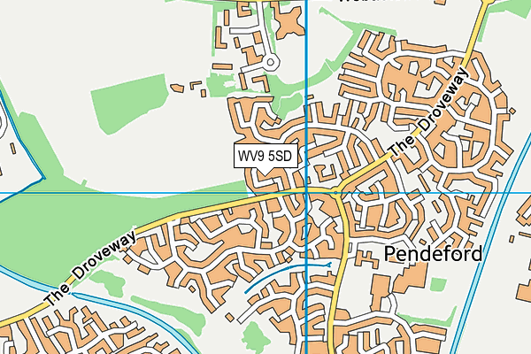 WV9 5SD map - OS VectorMap District (Ordnance Survey)