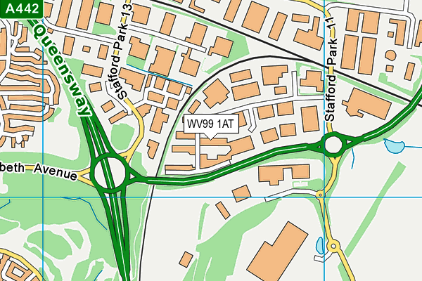 WV99 1AT map - OS VectorMap District (Ordnance Survey)