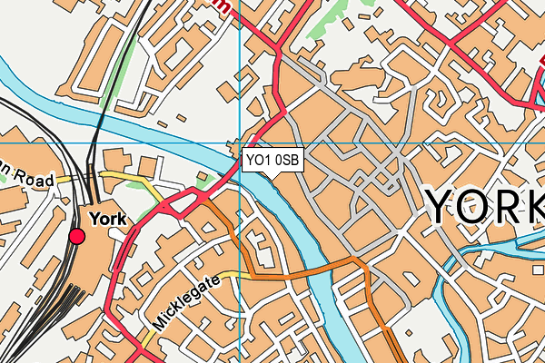 YO1 0SB map - OS VectorMap District (Ordnance Survey)