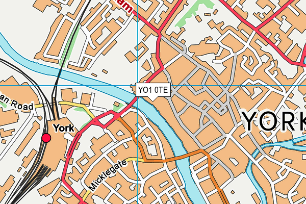 YO1 0TE map - OS VectorMap District (Ordnance Survey)