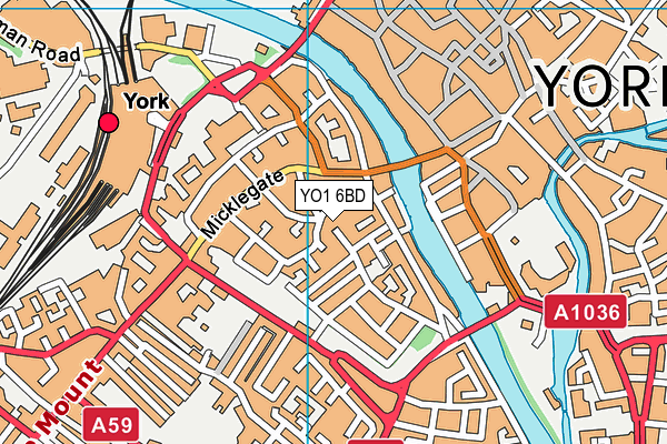 YO1 6BD map - OS VectorMap District (Ordnance Survey)