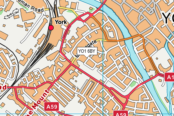 YO1 6BY map - OS VectorMap District (Ordnance Survey)