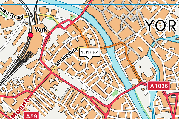 YO1 6BZ map - OS VectorMap District (Ordnance Survey)