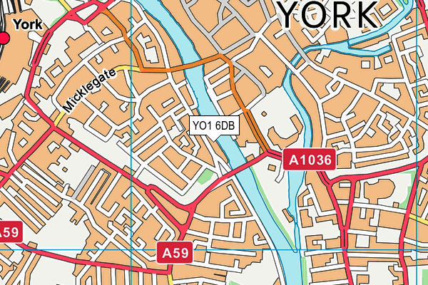 YO1 6DB map - OS VectorMap District (Ordnance Survey)