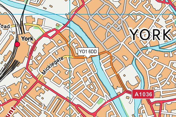 YO1 6DD map - OS VectorMap District (Ordnance Survey)