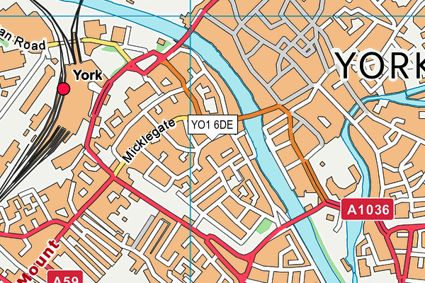 YO1 6DE map - OS VectorMap District (Ordnance Survey)