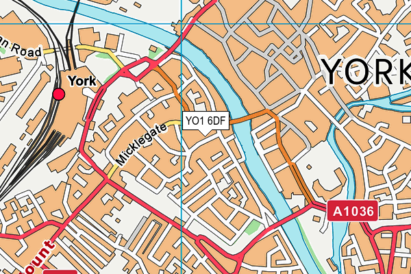 YO1 6DF map - OS VectorMap District (Ordnance Survey)