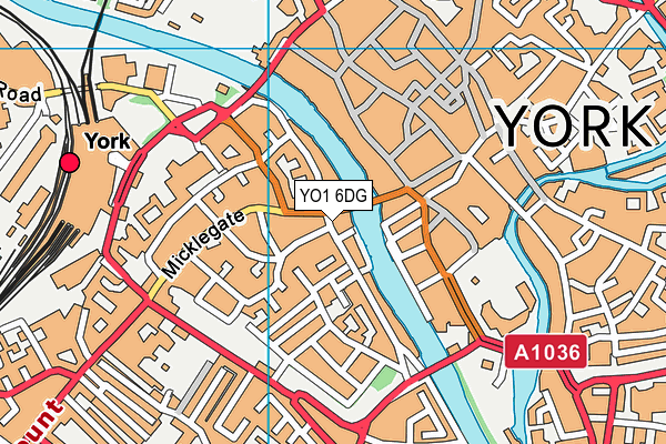 YO1 6DG map - OS VectorMap District (Ordnance Survey)