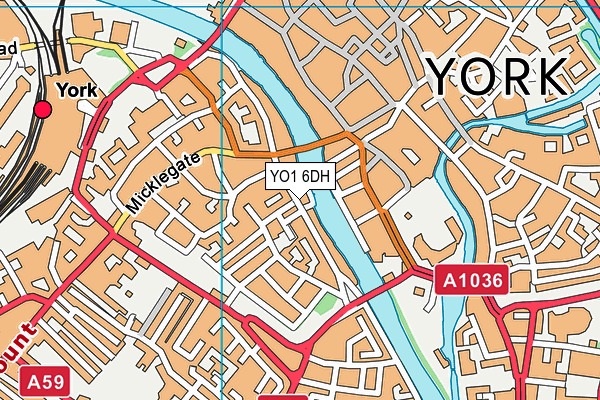 YO1 6DH map - OS VectorMap District (Ordnance Survey)