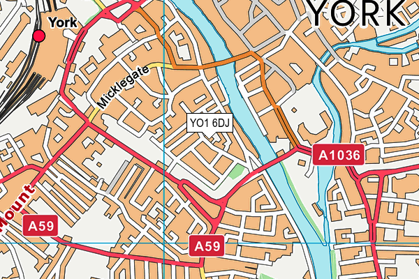 YO1 6DJ map - OS VectorMap District (Ordnance Survey)