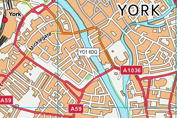 YO1 6DQ map - OS VectorMap District (Ordnance Survey)