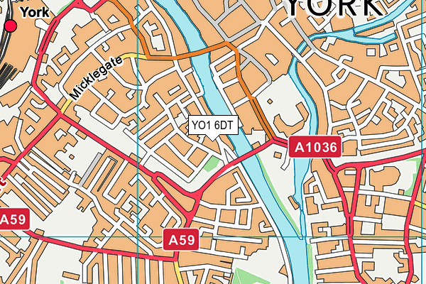 YO1 6DT map - OS VectorMap District (Ordnance Survey)