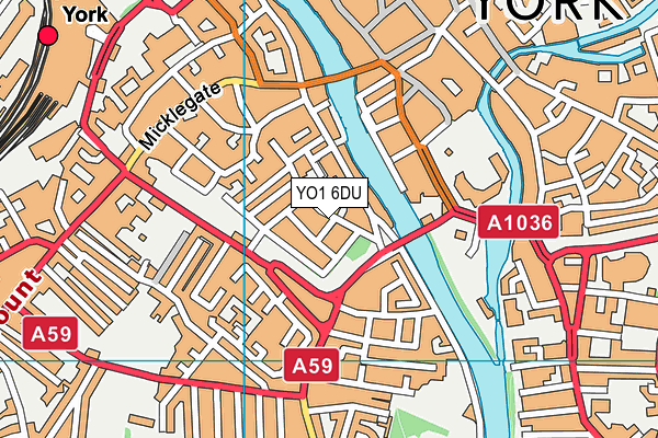 YO1 6DU map - OS VectorMap District (Ordnance Survey)