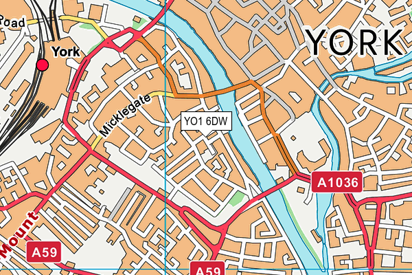 YO1 6DW map - OS VectorMap District (Ordnance Survey)