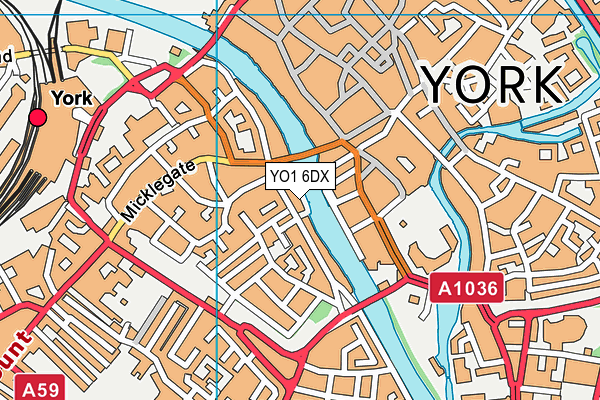 YO1 6DX map - OS VectorMap District (Ordnance Survey)