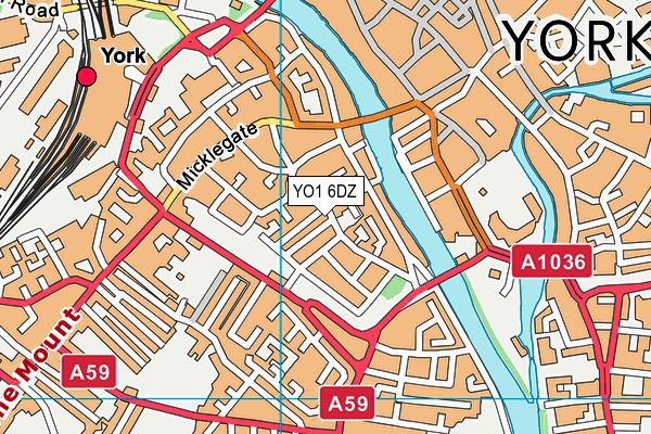 YO1 6DZ map - OS VectorMap District (Ordnance Survey)