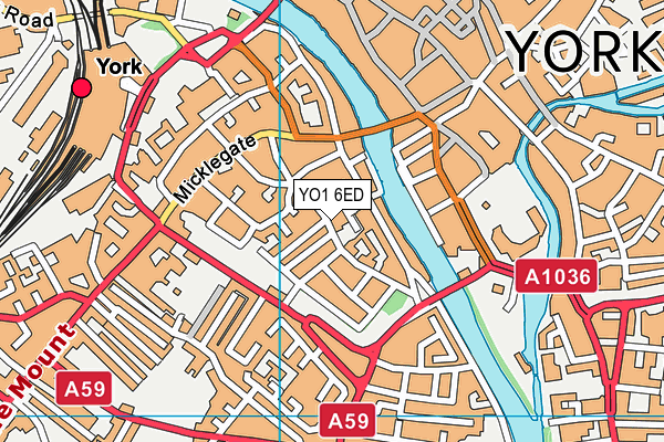 YO1 6ED map - OS VectorMap District (Ordnance Survey)