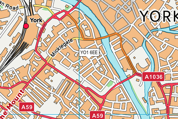 YO1 6EE map - OS VectorMap District (Ordnance Survey)