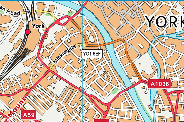 YO1 6EF map - OS VectorMap District (Ordnance Survey)