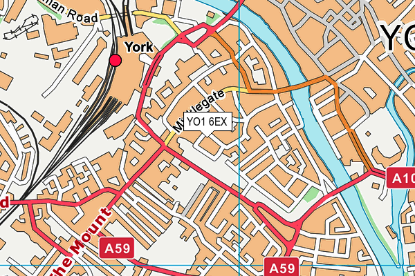 YO1 6EX map - OS VectorMap District (Ordnance Survey)