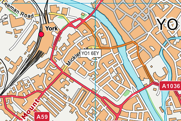 YO1 6EY map - OS VectorMap District (Ordnance Survey)