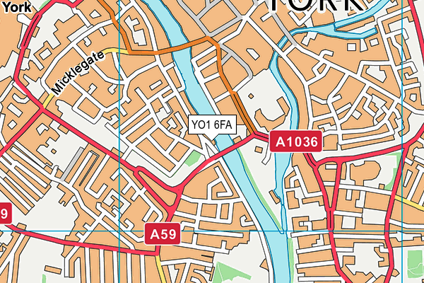 YO1 6FA map - OS VectorMap District (Ordnance Survey)