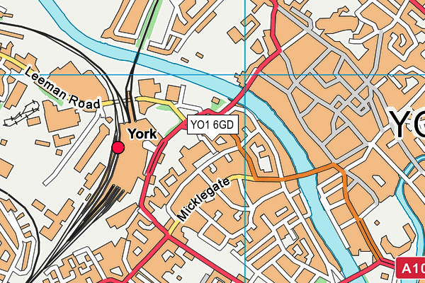 YO1 6GD map - OS VectorMap District (Ordnance Survey)
