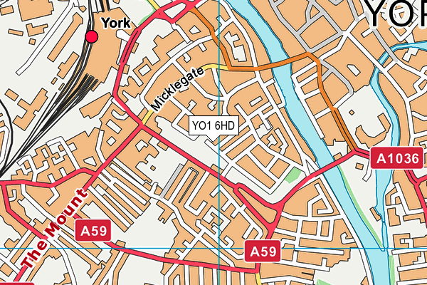 YO1 6HD map - OS VectorMap District (Ordnance Survey)