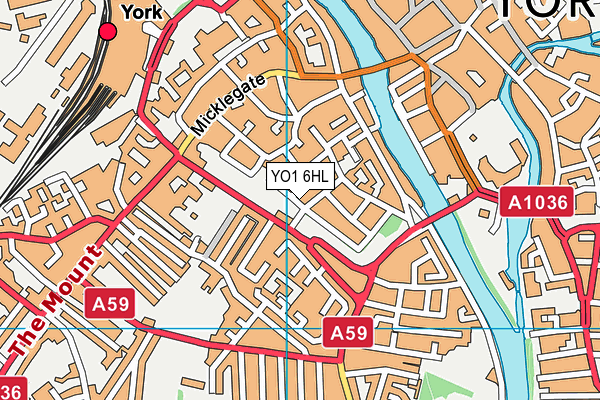 YO1 6HL map - OS VectorMap District (Ordnance Survey)