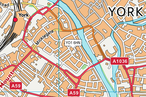 YO1 6HN map - OS VectorMap District (Ordnance Survey)