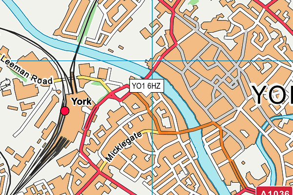 YO1 6HZ map - OS VectorMap District (Ordnance Survey)