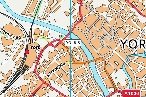 YO1 6JB map - OS VectorMap District (Ordnance Survey)