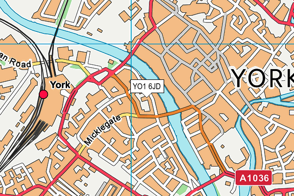 YO1 6JD map - OS VectorMap District (Ordnance Survey)