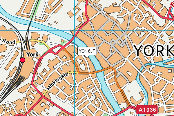 YO1 6JF map - OS VectorMap District (Ordnance Survey)