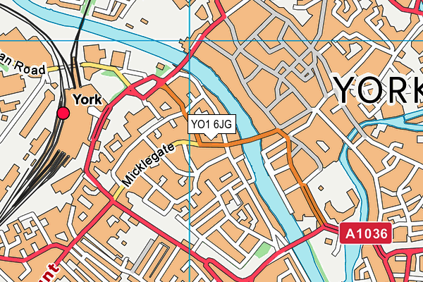 YO1 6JG map - OS VectorMap District (Ordnance Survey)