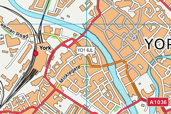 YO1 6JL map - OS VectorMap District (Ordnance Survey)